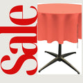 CORAL - Polyester Poplin Washable Round Tablecloth, Wrinkle Resistant Table Cover Fabric Table Cloth for Dinning, Kitchen, Party, Holiday