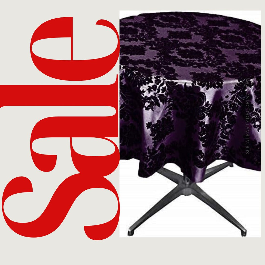 PURPLE - Taffeta Flocking Damask Table Rounds for Wedding, Bridal Shower/Baby Shower, Dinner, Special Events/Home Decor.