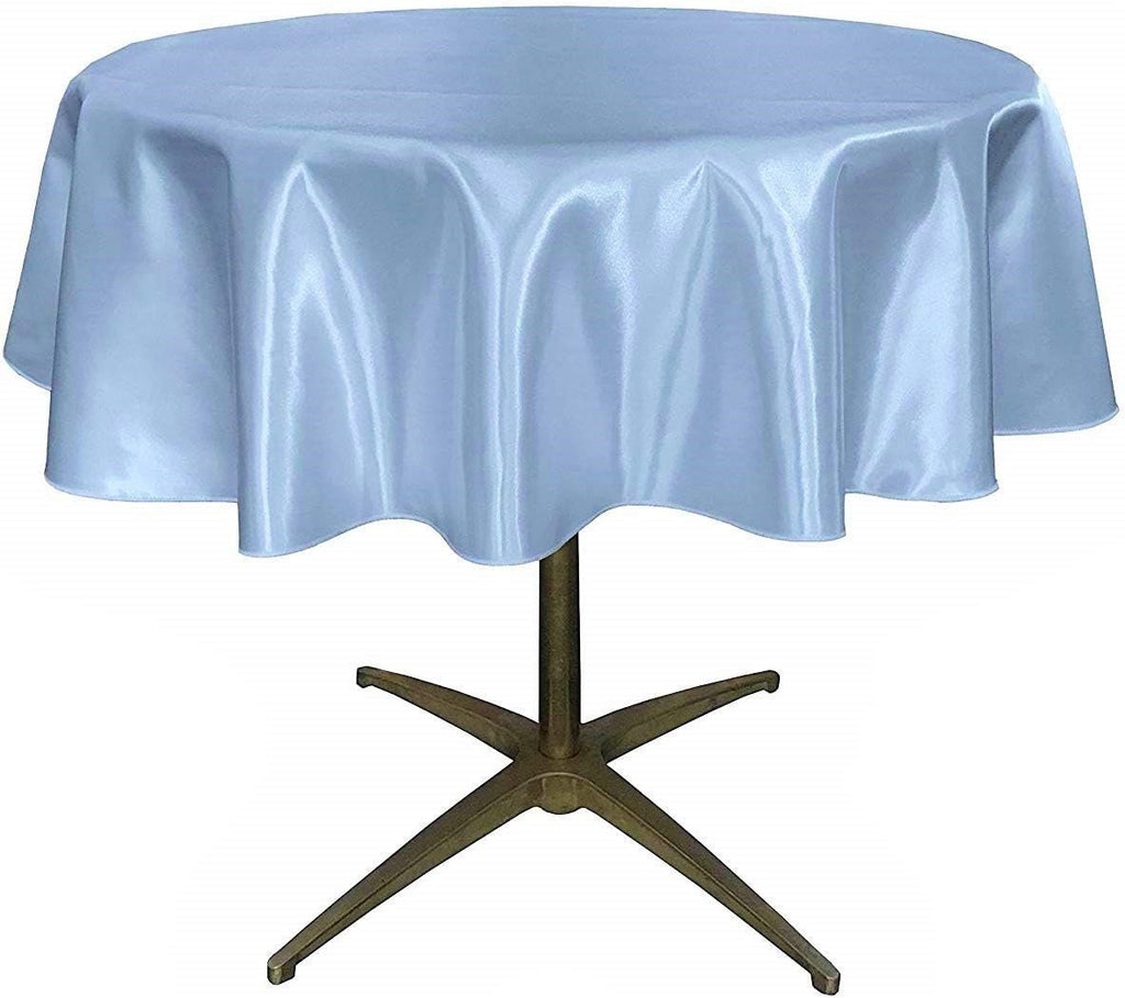 LT BLUE - Bridal Satin Table Overlay, for Small Coffee Table -  Table Cover Fabric Table Cloth for Dinning, Kitchen, Party,Holiday