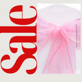 PINK - Chair Sashes Bows for Wedding Reception Event Banquets Chair Decoration, Dinning Chair Cover Sash Ribbon Tie Back Party Supplies