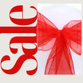 RED - Chair Sashes Bows for Wedding Reception Event Banquets Chair Decoration, Dinning Chair Cover Sash Ribbon Tie Back Party Supplies