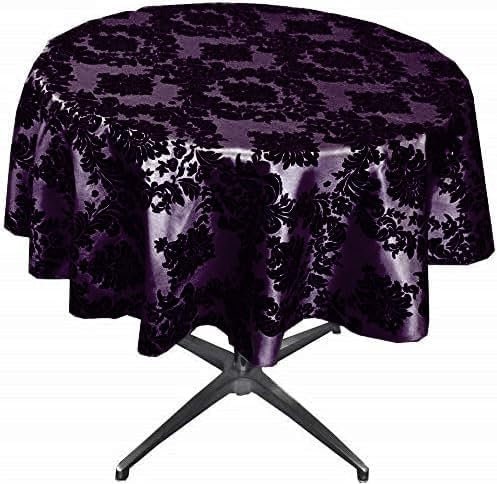 PLUM - Taffeta Flocking Damask Table Rounds for Wedding, Bridal Shower/Baby Shower, Dinner, Special Events/Home Decor.
