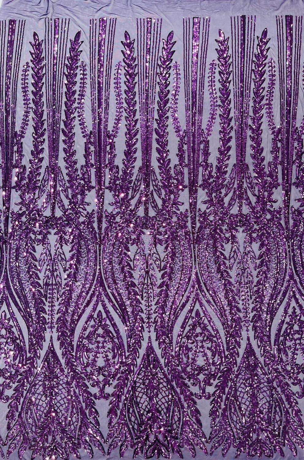 FASHION - Shiny Sequin Design 4 Way Stretch Mesh Fabric-Prom-Sold By The Yard. Choose Color Below
