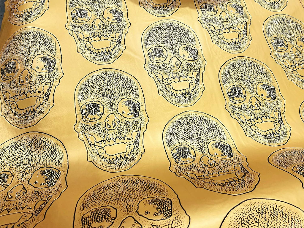 Big Skull Embossed Vinyl Fabric-PVC-Upholstery, Faux Leather By Yard. Choose Color Below