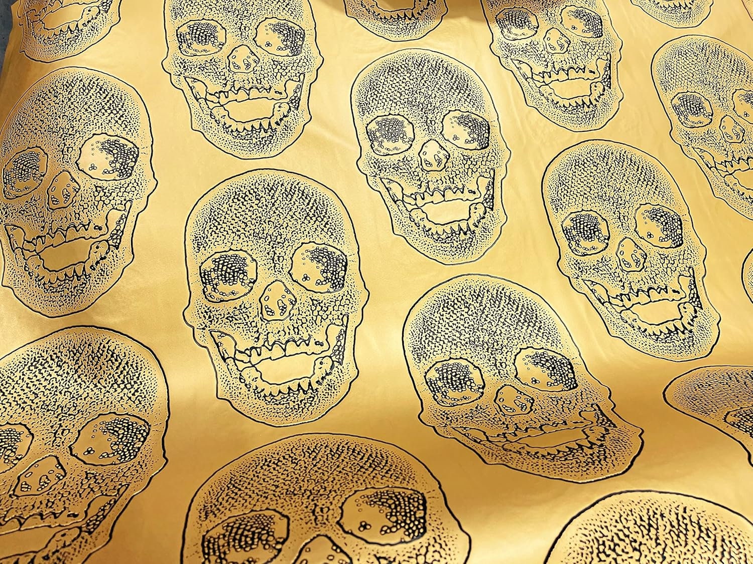 Big Skull Embossed Vinyl Fabric-PVC-Upholstery, Faux Leather By Yard. Choose Color Below