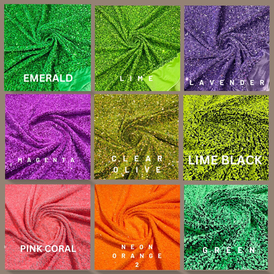 Iridescent Design Stretch Velvet All Over 5mm Shining Sequins 2 Way Stretch, Sold By The yard. Choose Color Below