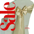 CHAMPAGNE - SATIN Chair Sashes Bows for Wedding Reception Event Banquets Chair Decoration, Dinning Chair Cover Sash Ribbon Tie Back Supplies