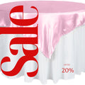 SATIN - PINK - Square Tablecloth Overlay - Square Tablecloth, Square Table Cover Fabric  for Dining, Kitchen, Party.