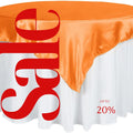 SATIN - ORANGE - Square Tablecloth Overlay - Square Tablecloth, Square Table Cover Fabric  for Dining, Kitchen, Party.