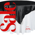 SATIN - BLACK - Square Tablecloth Overlay - Square Tablecloth, Square Table Cover Fabric  for Dining, Kitchen, Party.