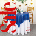 SEQUIN - Sequin Tablecloth - ROYAL BLUE - Sequin Overlay Glitter Table Cover Dinning Table Linen for Party Event Decoration Birthday.