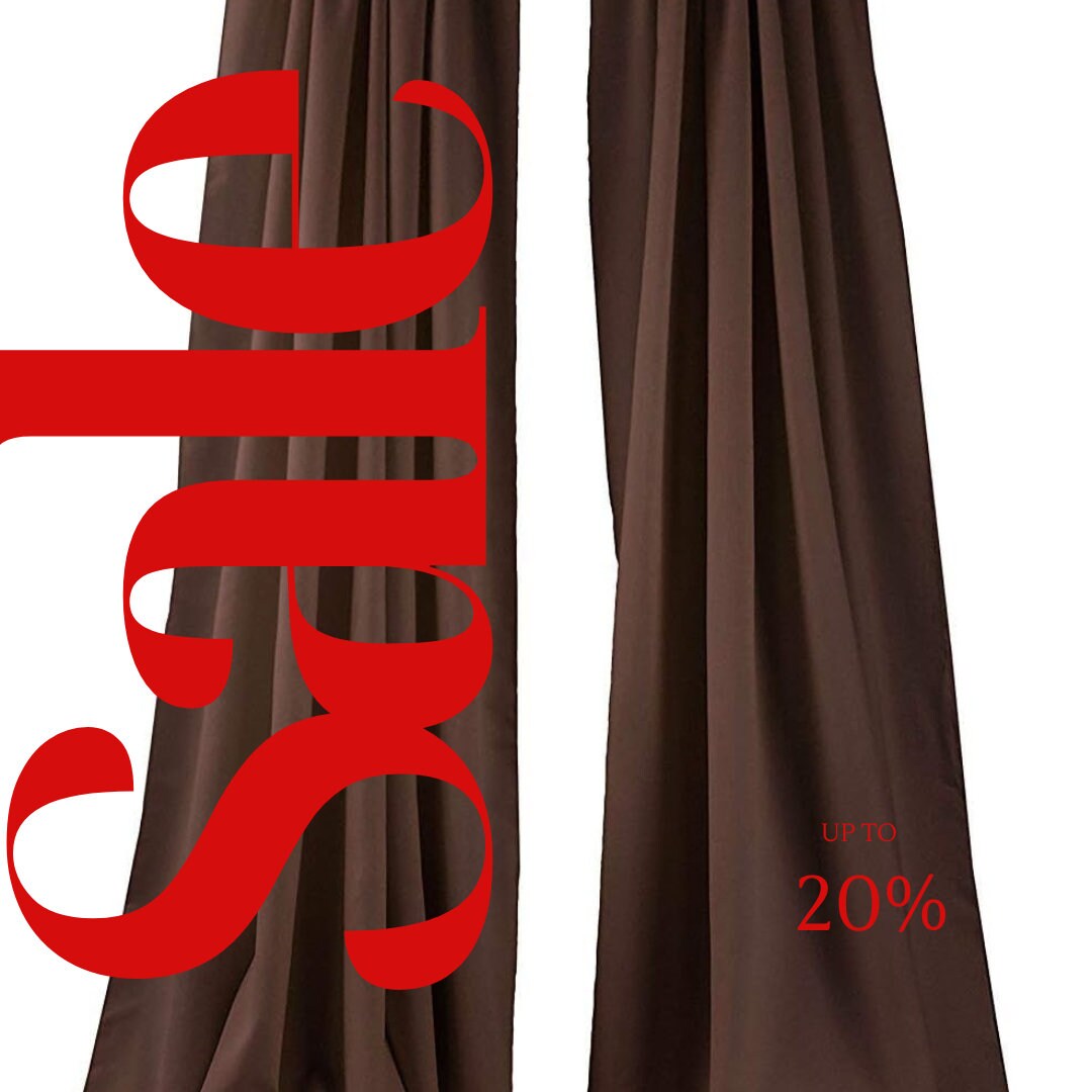 BACKDROPS - BROWN -  Polyester Poplin Backdrop Drape Curtain Panel with 4" Rod Pocket ( , 5 Feet Wide x 9 Feet High (2 Panels)