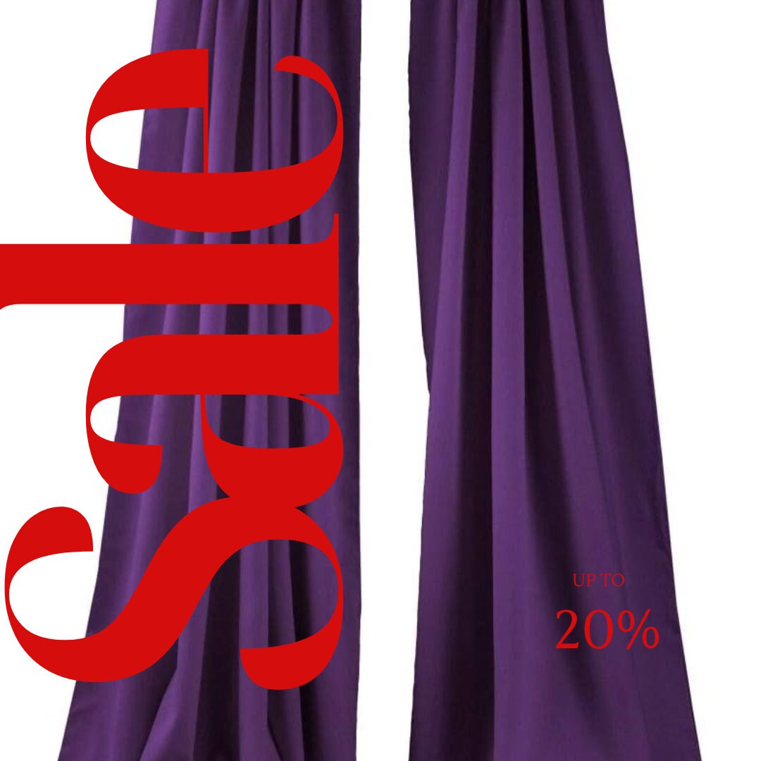 BACKDROPS - PURPLE -  Polyester Poplin Backdrop Drape Curtain Panel with 4" Rod Pocket ( , 5 Feet Wide x 9 Feet High (2 Panels)