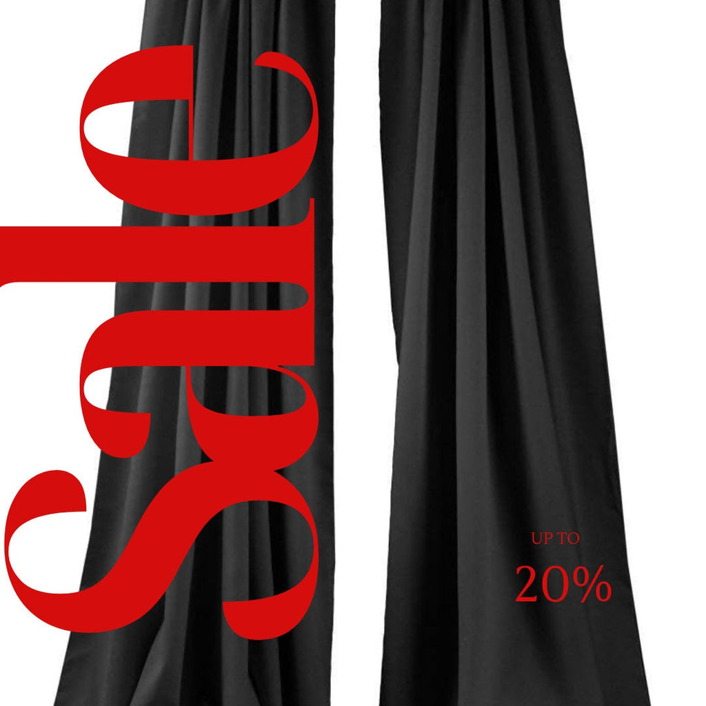 BACKDROPS - BLACK -  Polyester Poplin Backdrop Drape Curtain Panel with 4" Rod Pocket ( , 5 Feet Wide x 9 Feet High (2 Panels)