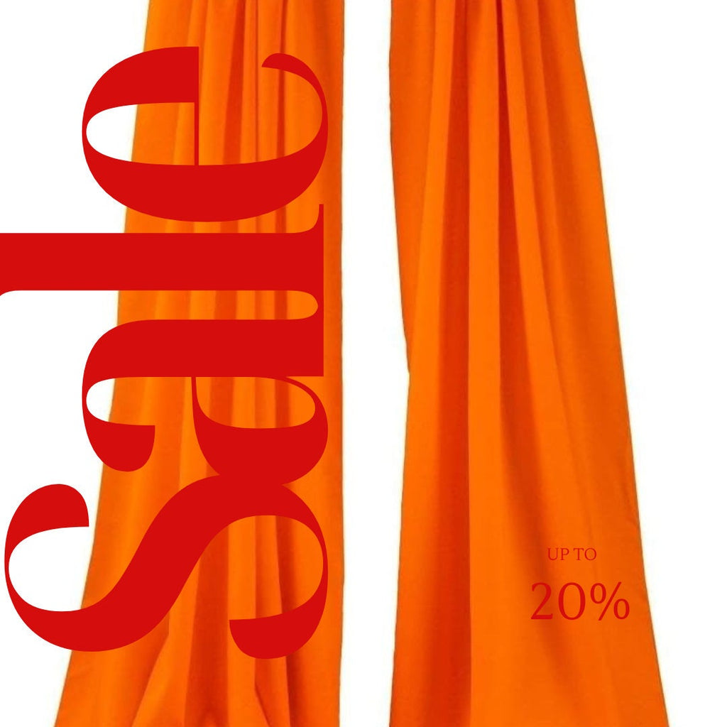 BACKDROPS - ORANGE -  Polyester Poplin Backdrop Drape Curtain Panel with 4" Rod Pocket ( , 5 Feet Wide x 9 Feet High (2 Panels)
