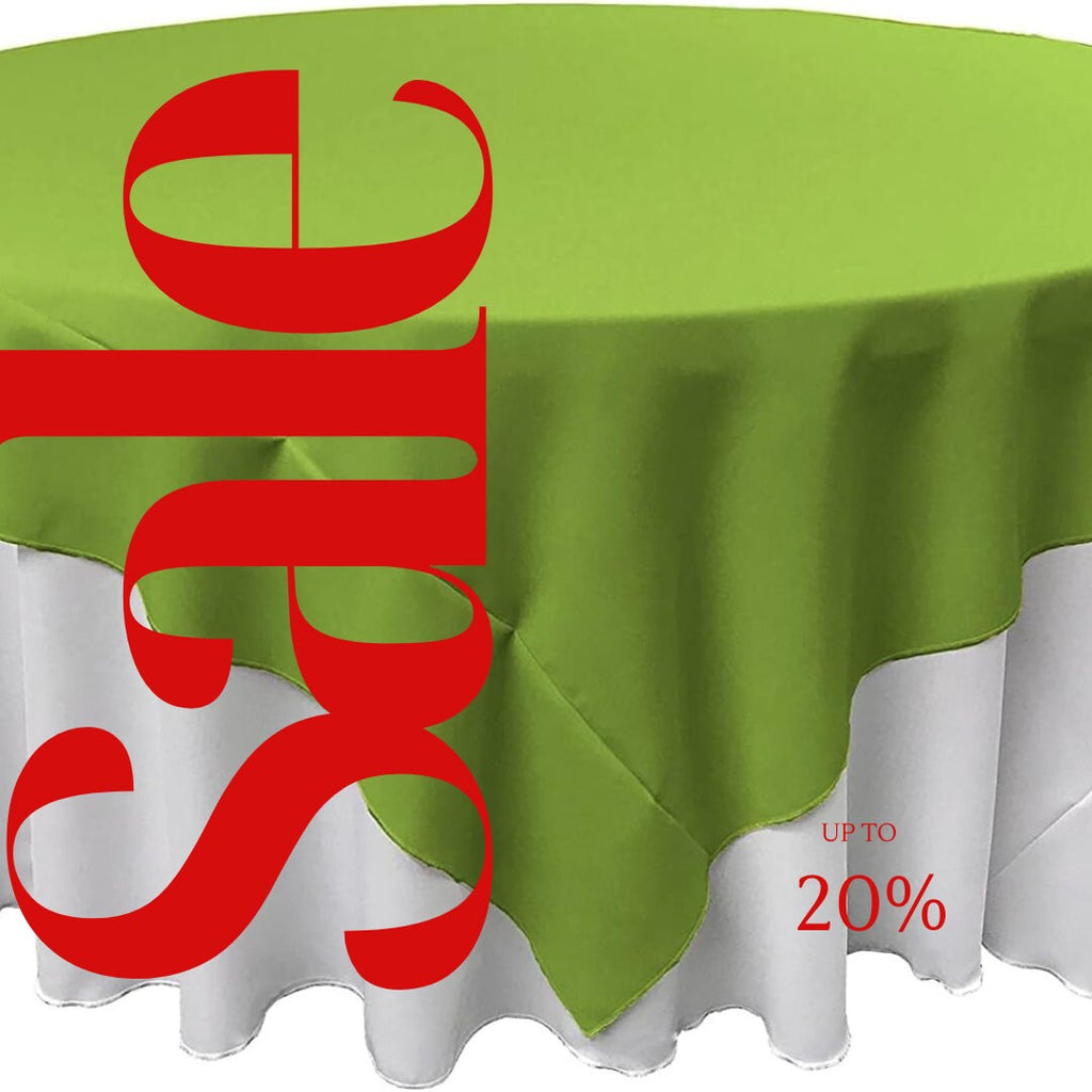 LIME - Polyester Poplin Washable Square Tablecloth, Square Table Cover Fabric Table Cloth Square for Dining, Kitchen, Party.