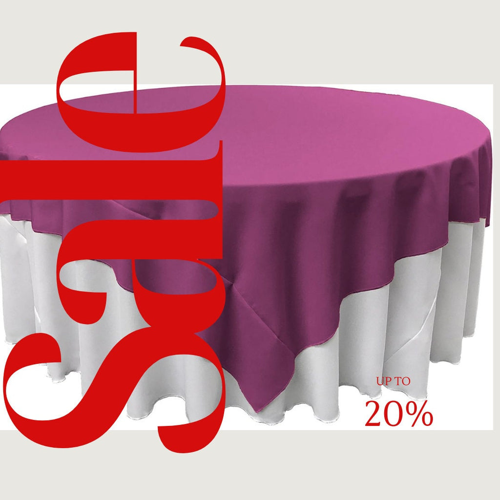 MAGENTA - Polyester Poplin Washable Square Tablecloth, Square Table Cover Fabric Table Cloth Square for Dining, Kitchen, Party.