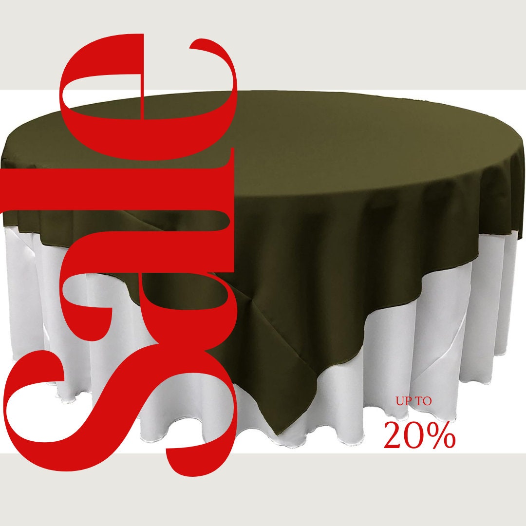 OLIVE - Polyester Poplin Washable Square Tablecloth, Square Table Cover Fabric Table Cloth Square for Dining, Kitchen, Party.