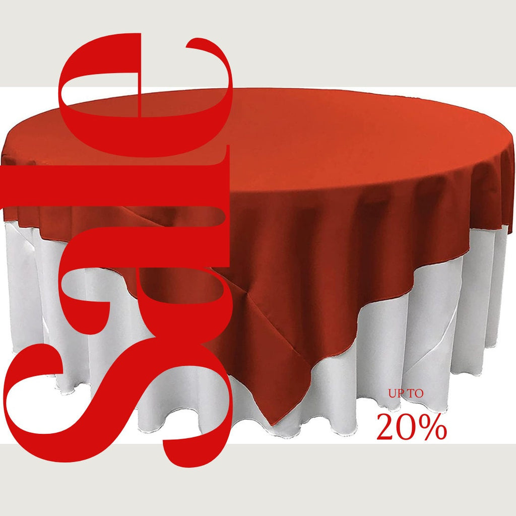 RUST - Polyester Poplin Washable Square Tablecloth, Square Table Cover Fabric Table Cloth Square for Dining, Kitchen, Party.