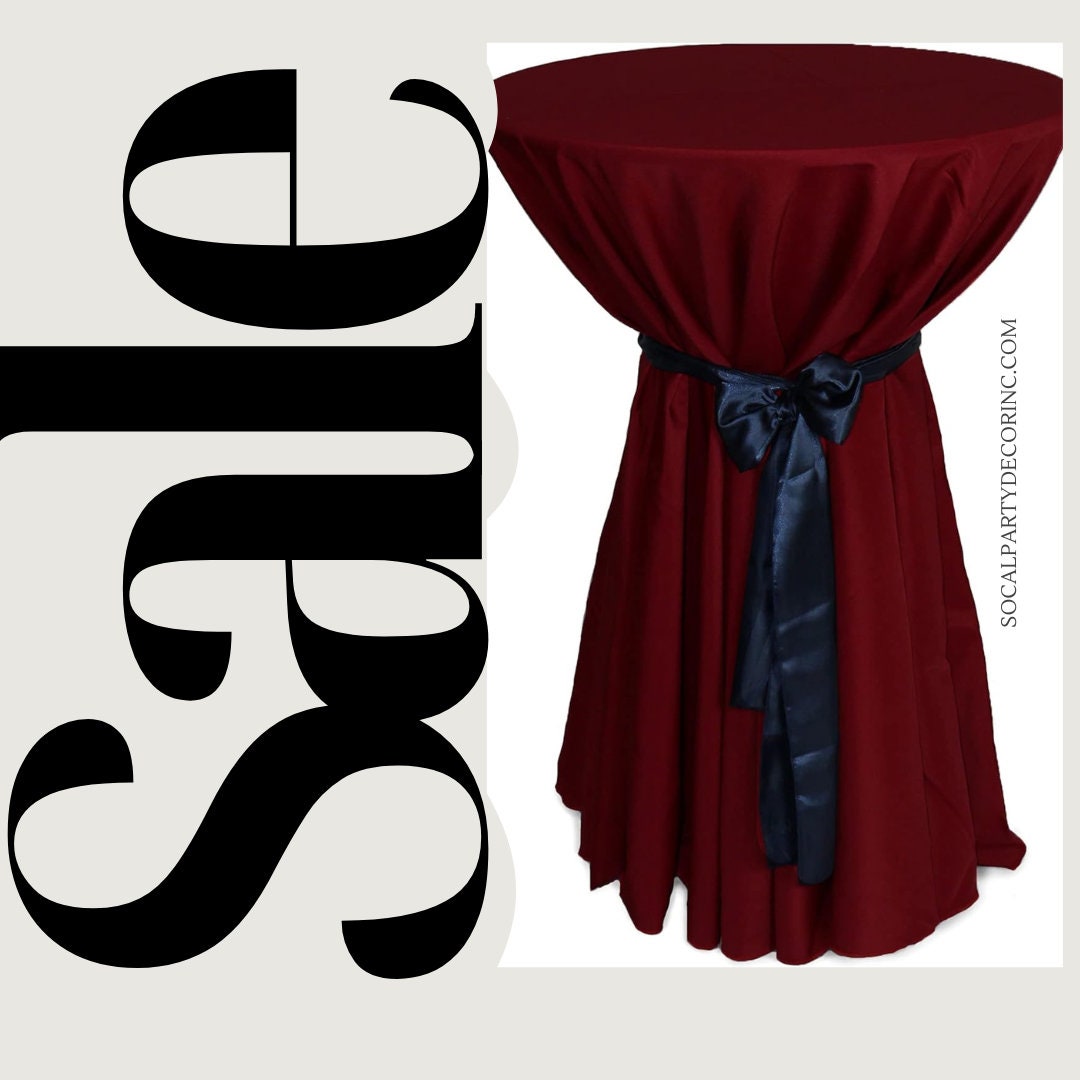 BURGUNDY - 12 PACK Polyester Poplin Washable Round Tablecloth, Stain Wrinkle Resistant Table Cover 120", Fabric Table Cloth Dinning, Kitchen