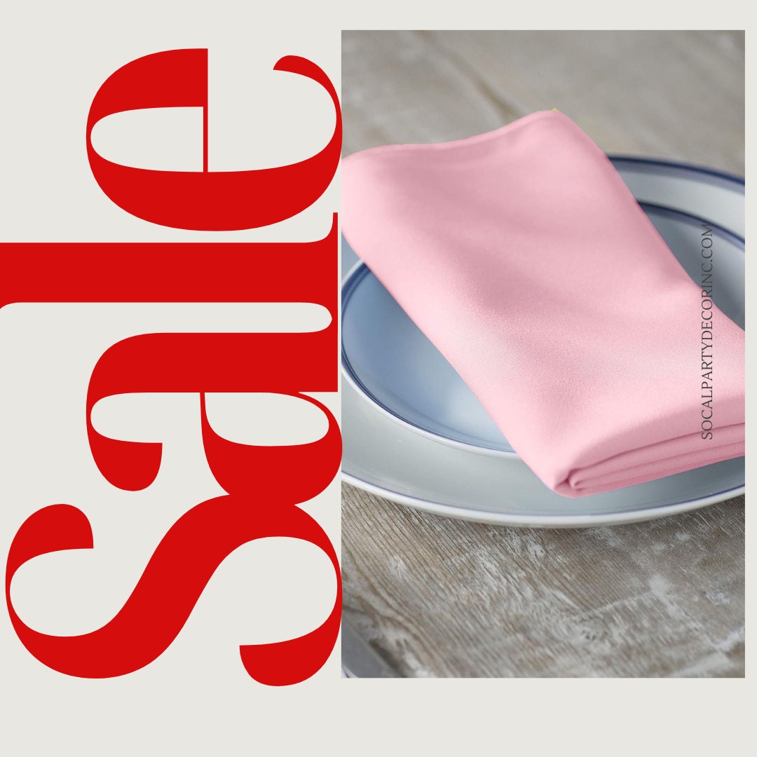 PINK -Poly Poplin Napkin - 18" X 18" - Cloth Napkins, Washable Reusable Napkins,Wrinkle Resistance Napkins for Dinner, Wedding, Parties