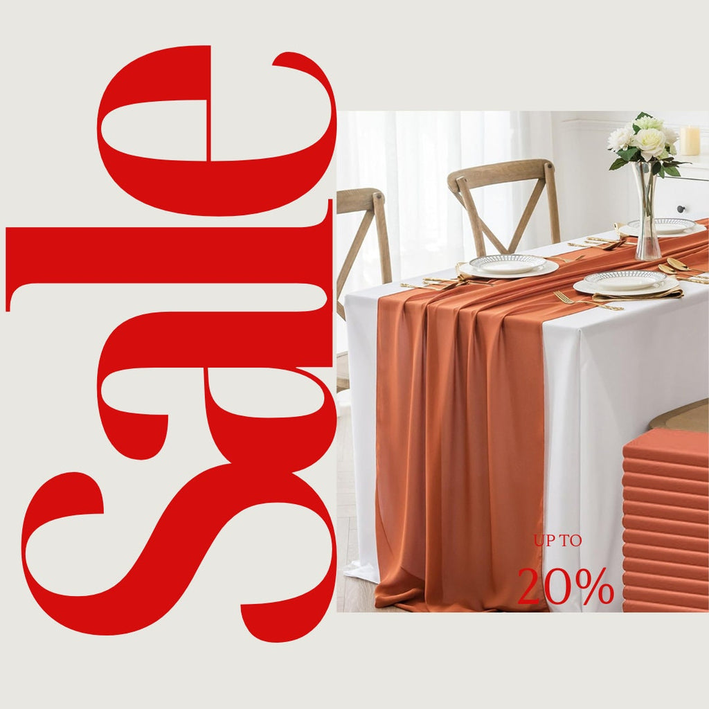RUST - Chiffon Table Runner 29" x 108" inch Perfect for Party Sweetest Day Wedding Anniversary Decorations Valentines Day Runners.