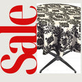 IVORY - Taffeta Flocking Damask Table Rounds for Wedding, Bridal Shower/Baby Shower, Dinner, Special Events/Home Decor.