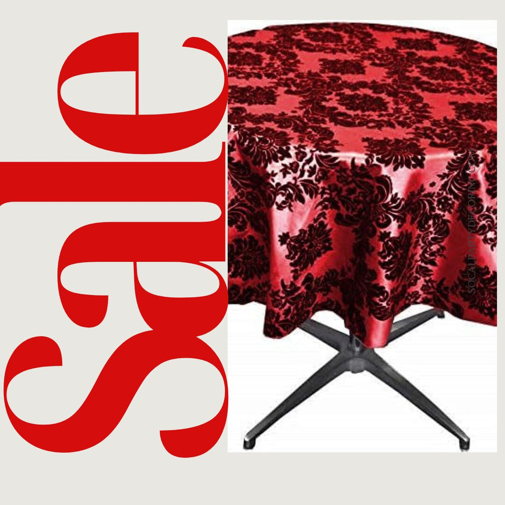 RED - Taffeta Flocking Damask Table Rounds for Wedding, Bridal Shower/Baby Shower, Dinner, Special Events/Home Decor.