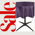 EGGPLANT - Bridal Satin Table Overlay, for Small Coffee Table -  Table Cover Fabric Table Cloth for Dinning, Kitchen, Party,Holiday