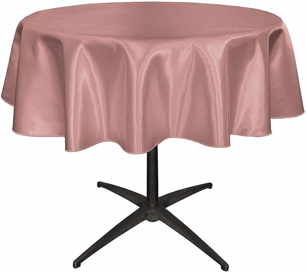 DUSTY ROSE - Bridal Satin Table Overlay, for Small Coffee Table -  Table Cover Fabric Table Cloth for Dinning, Kitchen, Party,Holiday