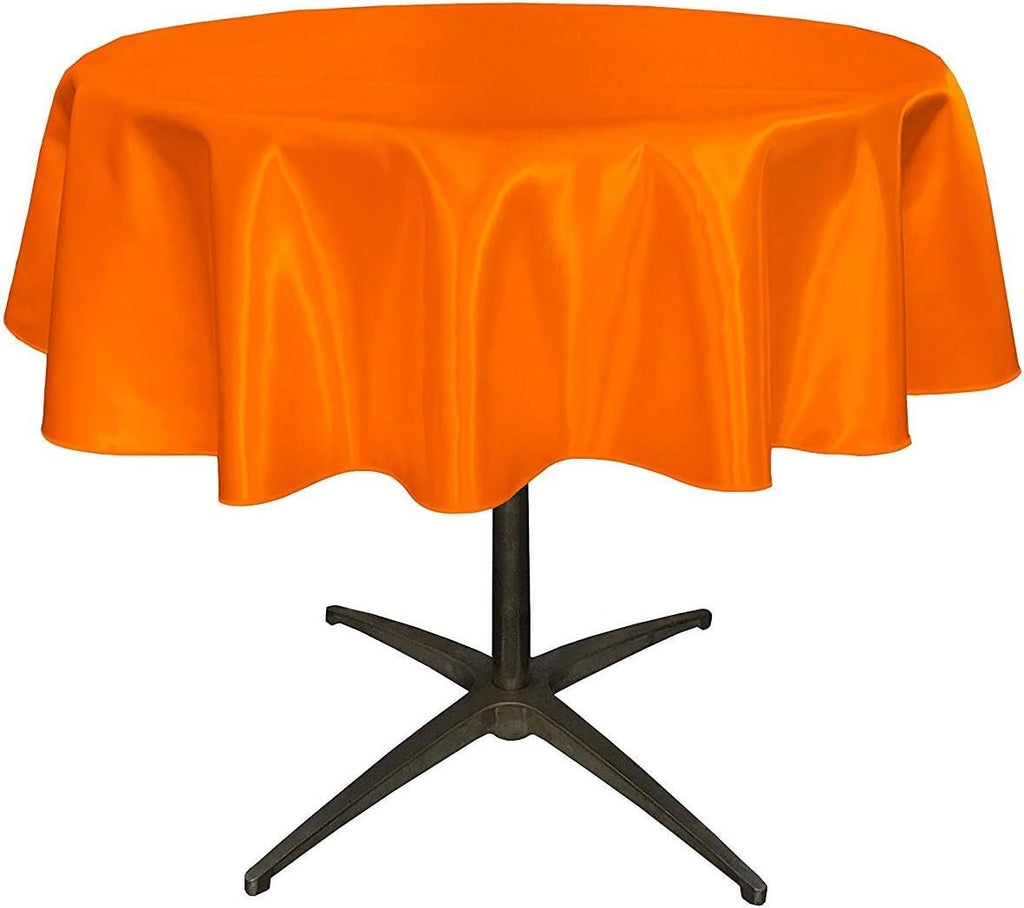 ORANGE - Bridal Satin Table Overlay, for Small Coffee Table -  Table Cover Fabric Table Cloth for Dinning, Kitchen, Party,Holiday