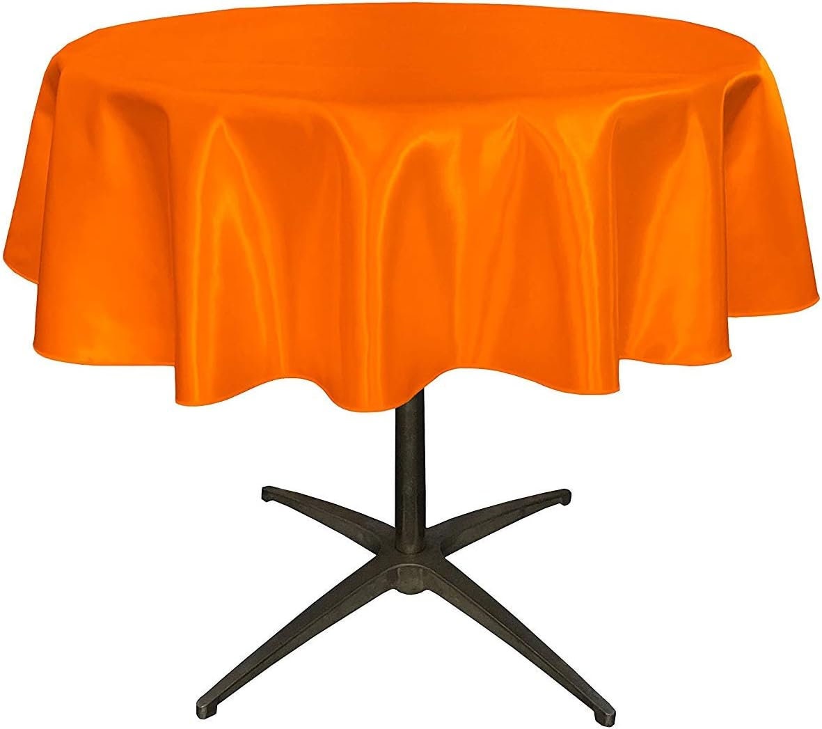 ORANGE - Bridal Satin Table Overlay, for Small Coffee Table -  Table Cover Fabric Table Cloth for Dinning, Kitchen, Party,Holiday