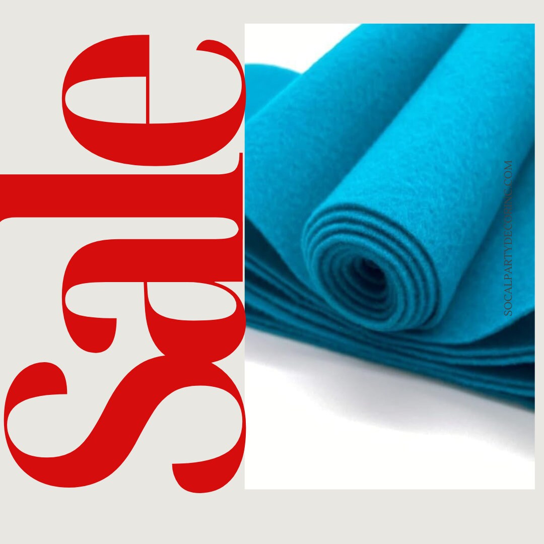 TURQUOISE - Craft Felt By Yard 72" Wide Acrylic Felt - Soft and Durable Black Felt Fabric for DIY Arts & Crafts, Decorations and More