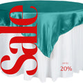 SATIN - TEAL - Square Tablecloth Overlay - Square Tablecloth, Square Table Cover Fabric  for Dining, Kitchen, Party.