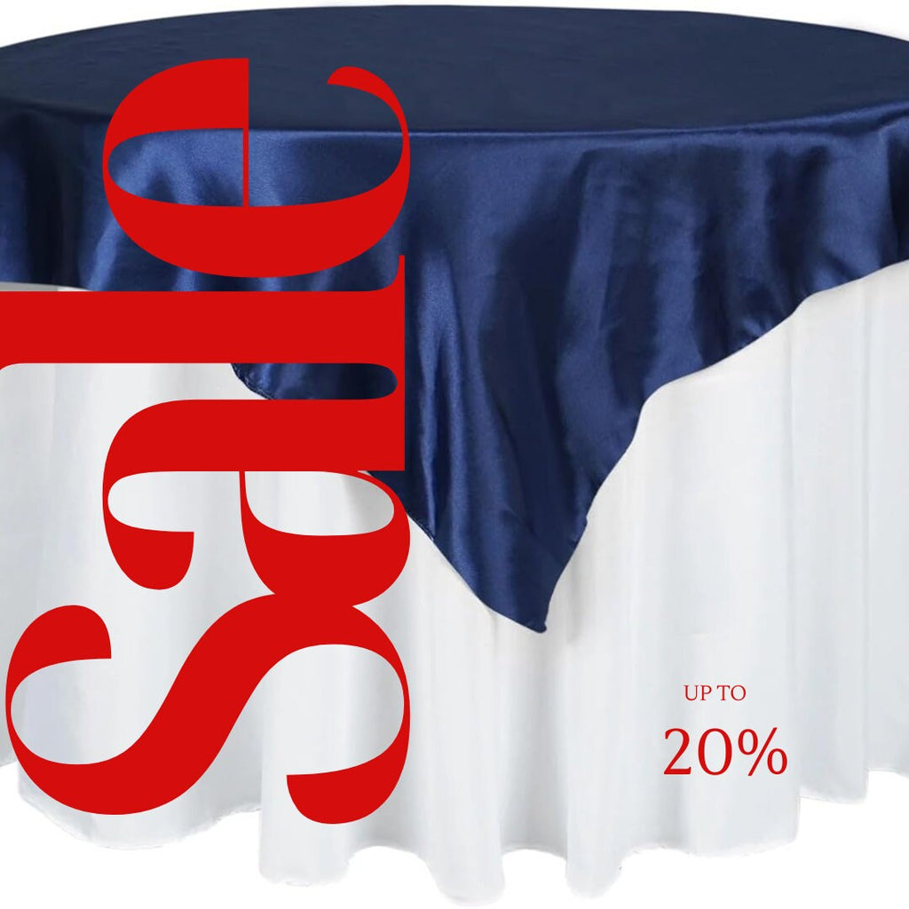 SATIN - NAVY - Square Tablecloth Overlay - Square Tablecloth, Square Table Cover Fabric  for Dining, Kitchen, Party.