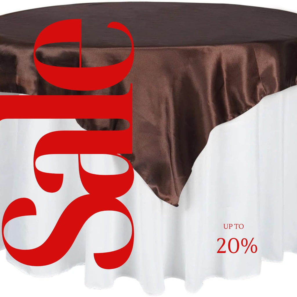 SATIN - BROWN - Square Tablecloth Overlay - Square Tablecloth, Square Table Cover Fabric  for Dining, Kitchen, Party.