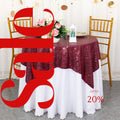 SEQUIN - Sequin Tablecloth - BURGUNDY - Sequin Overlay Glitter Table Cover Dinning Table Linen for Party Event Decoration Birthday.