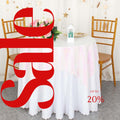 SEQUIN - Sequin Tablecloth - WHITE IRIDESCENT - Sequin Overlay Glitter Table Cover Dinning Table Linen for Party Event Decoration Birthday.