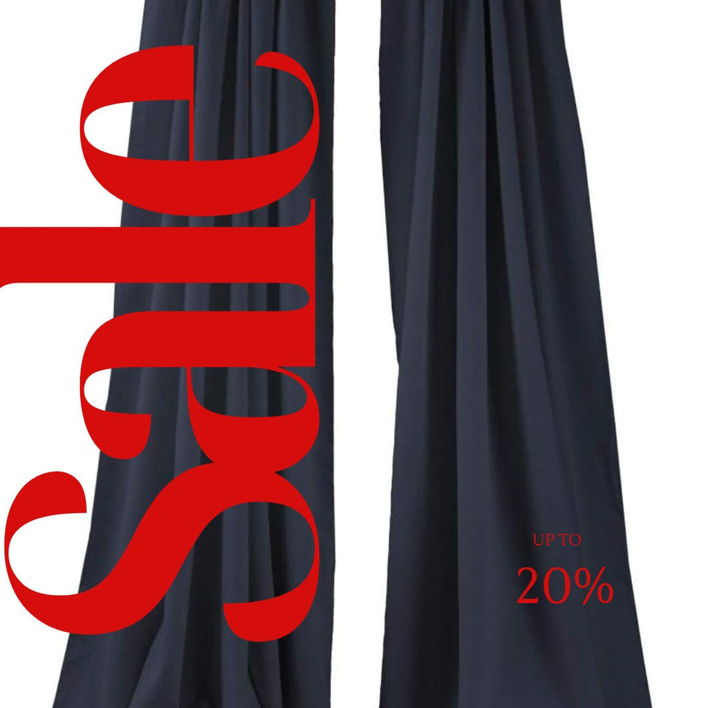BACKDROPS -  NAVY -  Polyester Poplin Backdrop Drape Curtain Panel with 4" Rod Pocket ( , 5 Feet Wide x 9 Feet High (2 Panels)