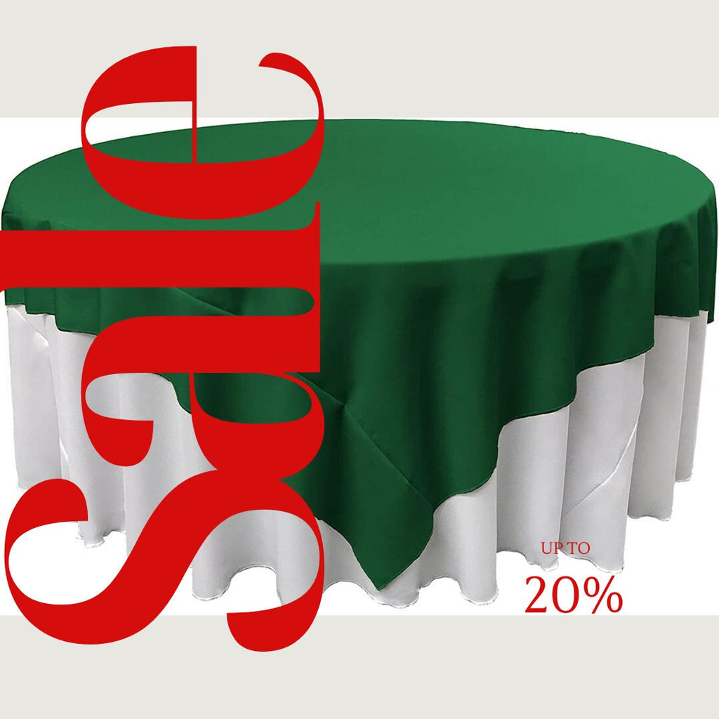 EMERALD - Polyester Poplin Washable Square Tablecloth, Square Table Cover Fabric Table Cloth Square for Dining, Kitchen, Party.