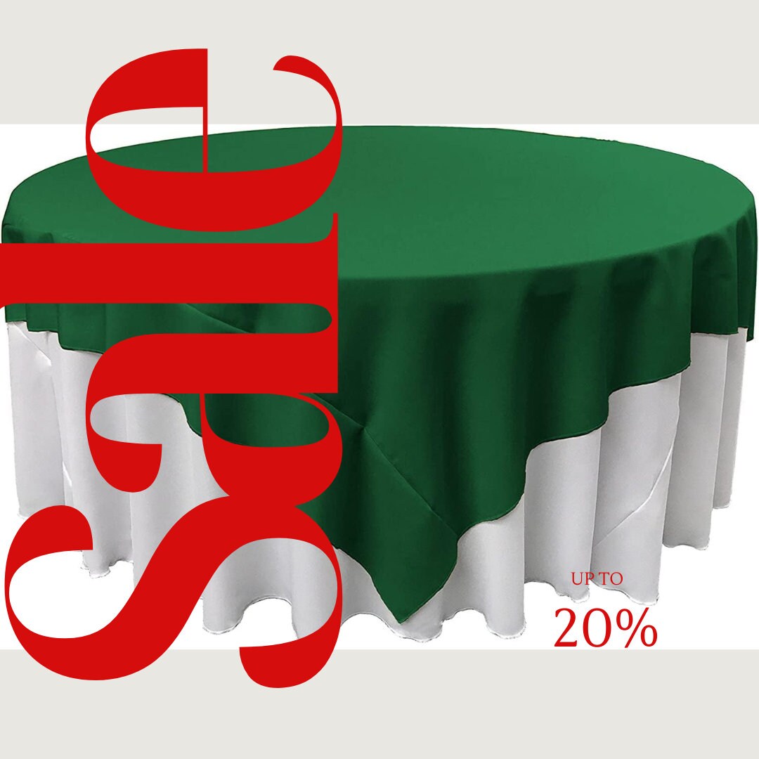 EMERALD - Polyester Poplin Washable Square Tablecloth, Square Table Cover Fabric Table Cloth Square for Dining, Kitchen, Party.