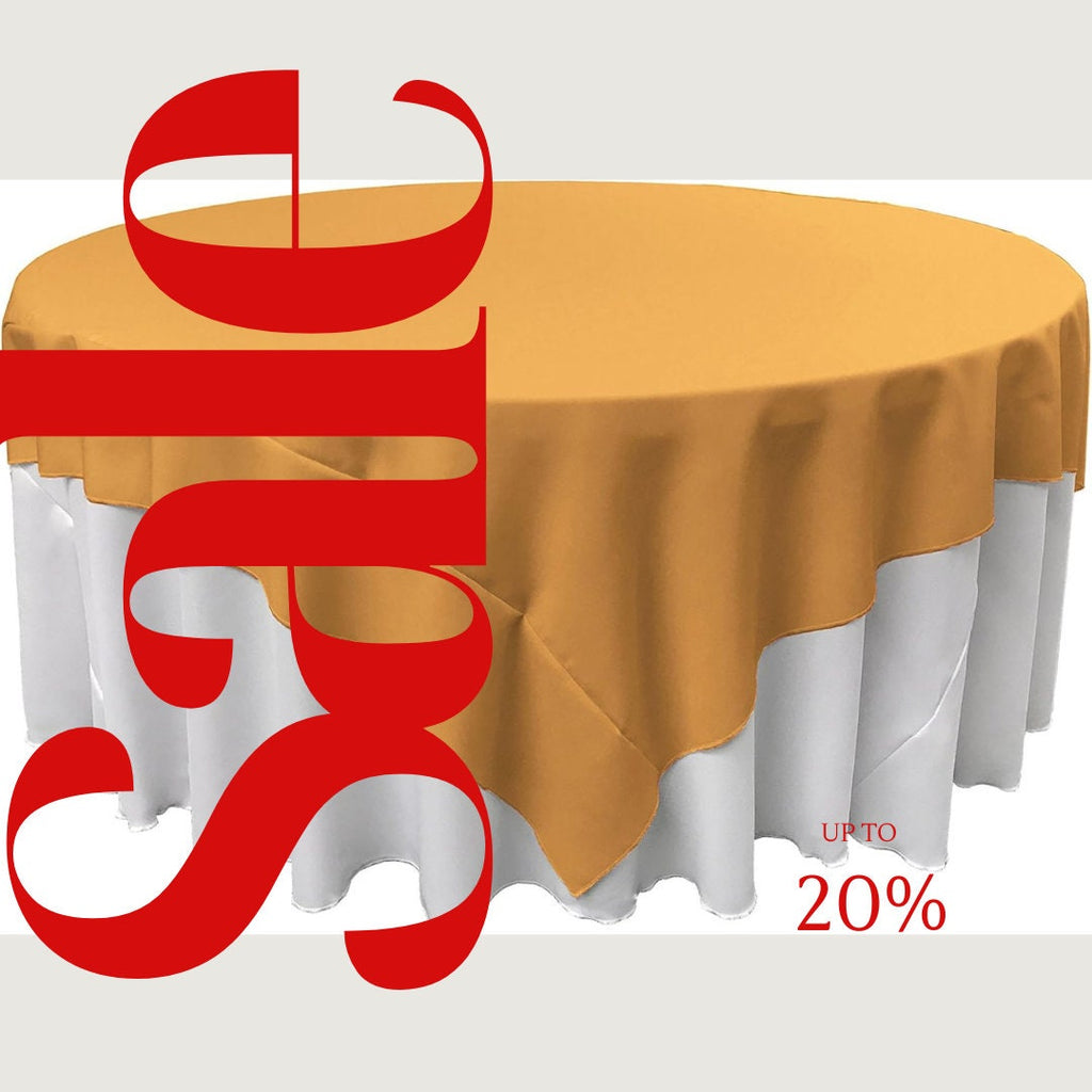 GOLD - Polyester Poplin Washable Square Tablecloth, Square Table Cover Fabric Table Cloth Square for Dining, Kitchen, Party.
