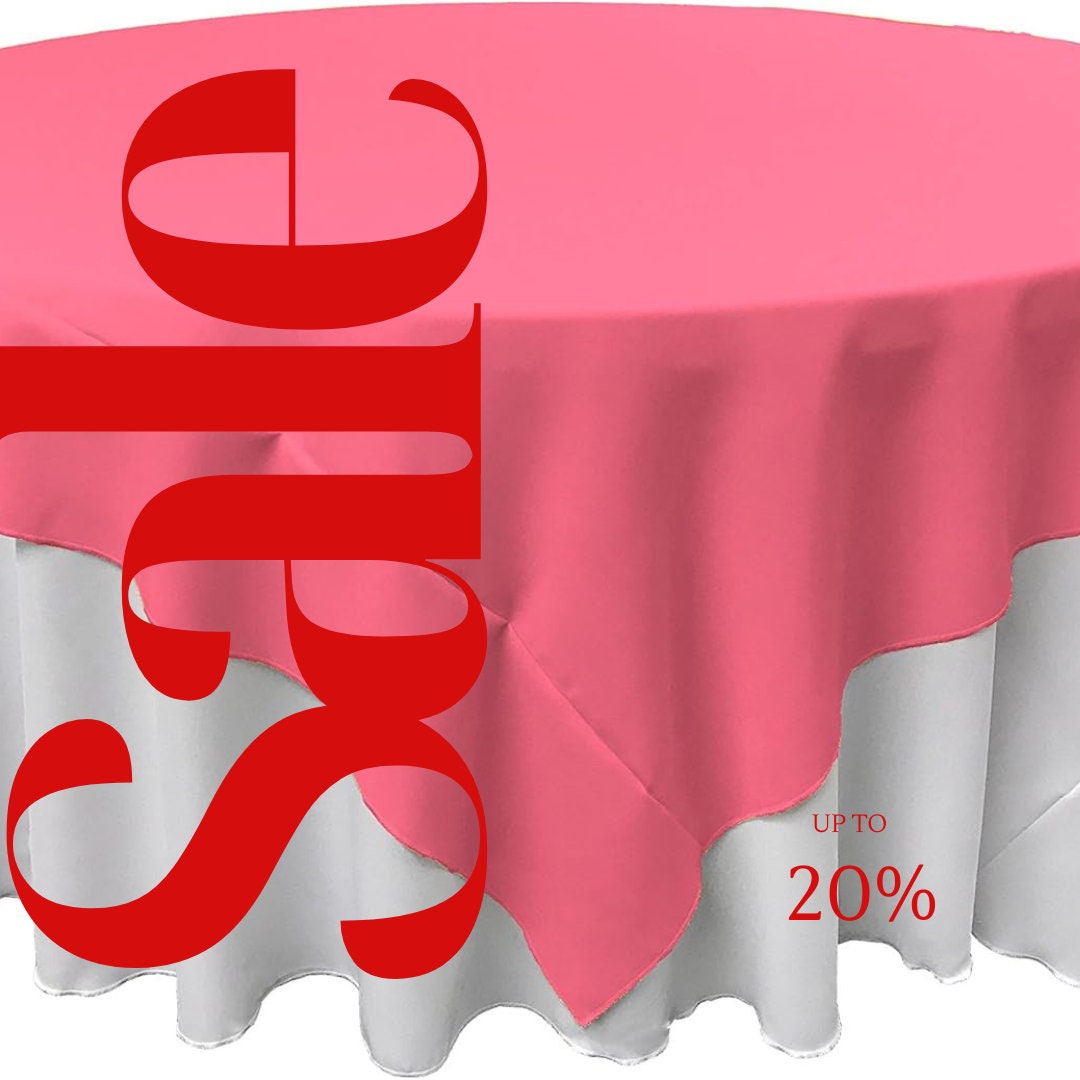 HOT PINK - Polyester Poplin Washable Square Tablecloth, Square Table Cover Fabric Table Cloth Square for Dining, Kitchen, Party.
