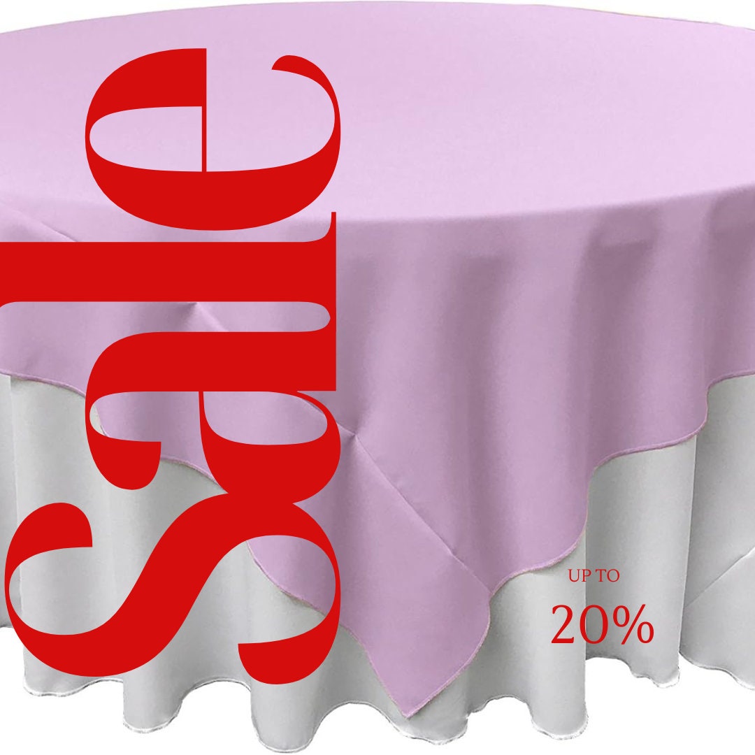 LILAC - Polyester Poplin Washable Square Tablecloth, Square Table Cover Fabric Table Cloth Square for Dining, Kitchen, Party.