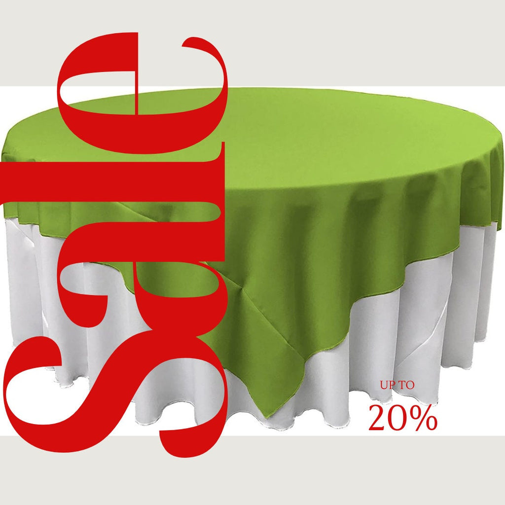 LIME - Polyester Poplin Washable Square Tablecloth, Square Table Cover Fabric Table Cloth Square for Dining, Kitchen, Party.