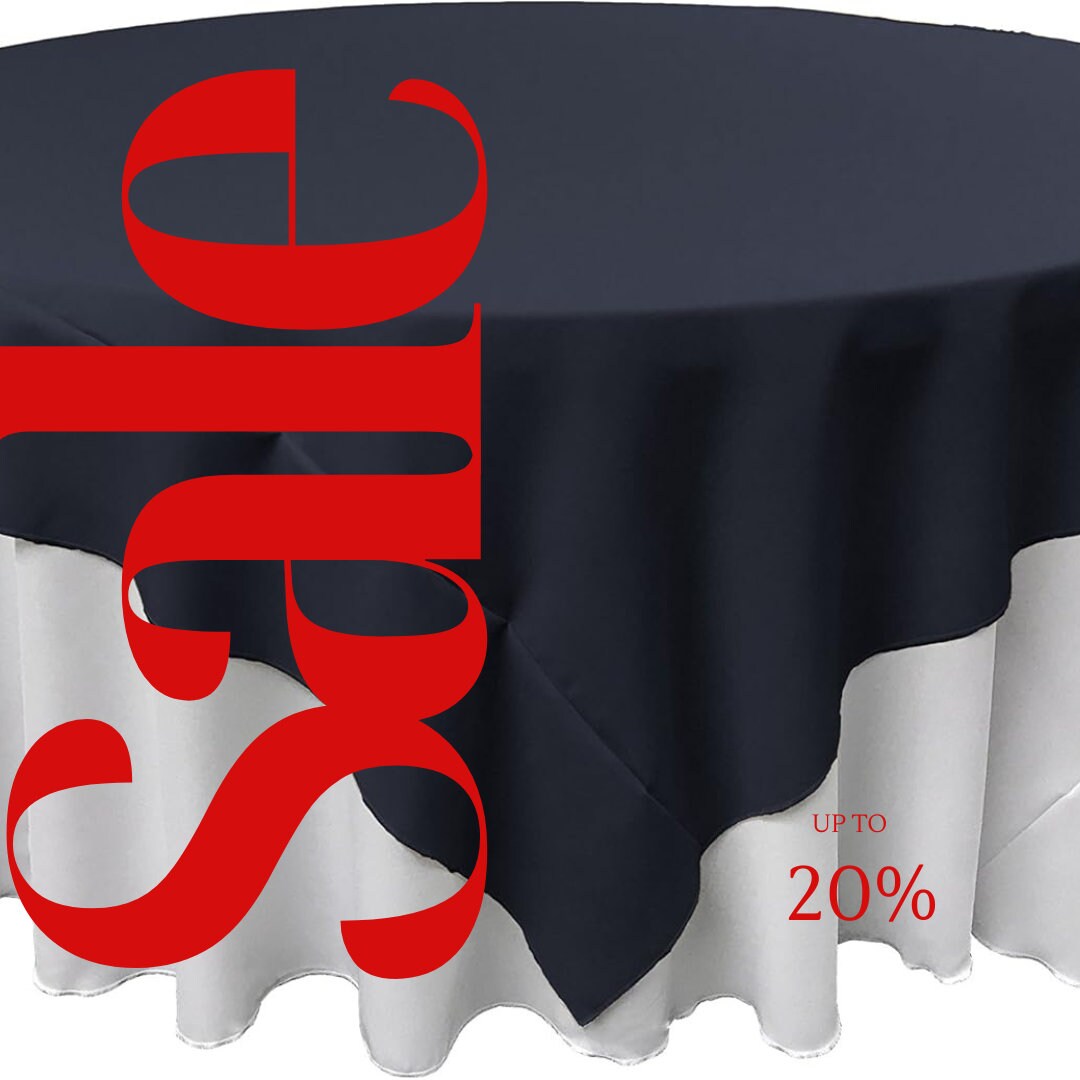 NAVY - Polyester Poplin Washable Square Tablecloth, Square Table Cover Fabric Table Cloth Square for Dining, Kitchen, Party.