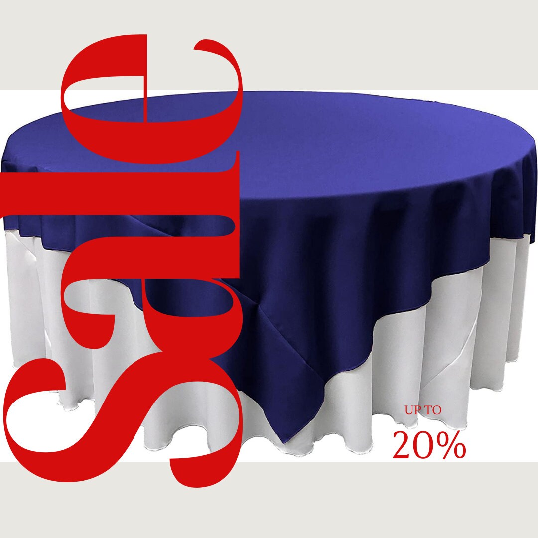 ROYAL BLUE - Polyester Poplin Washable Square Tablecloth, Square Table Cover Fabric Table Cloth Square for Dining, Kitchen, Party.