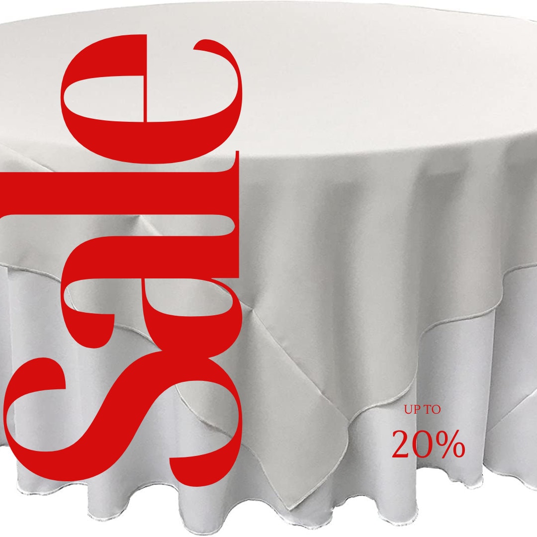 WHITE - Polyester Poplin Washable Square Tablecloth, Square Table Cover Fabric Table Cloth Square for Dining, Kitchen, Party.