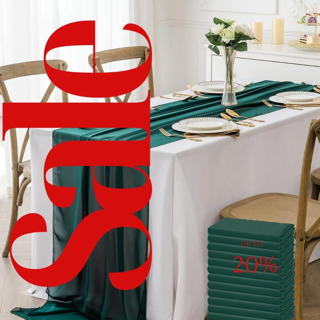 HUNTER - Chiffon Table Runner 29 x 108 inch Perfect for Party Sweetest Day Wedding Anniversary Decorations Valentines Day Runners.