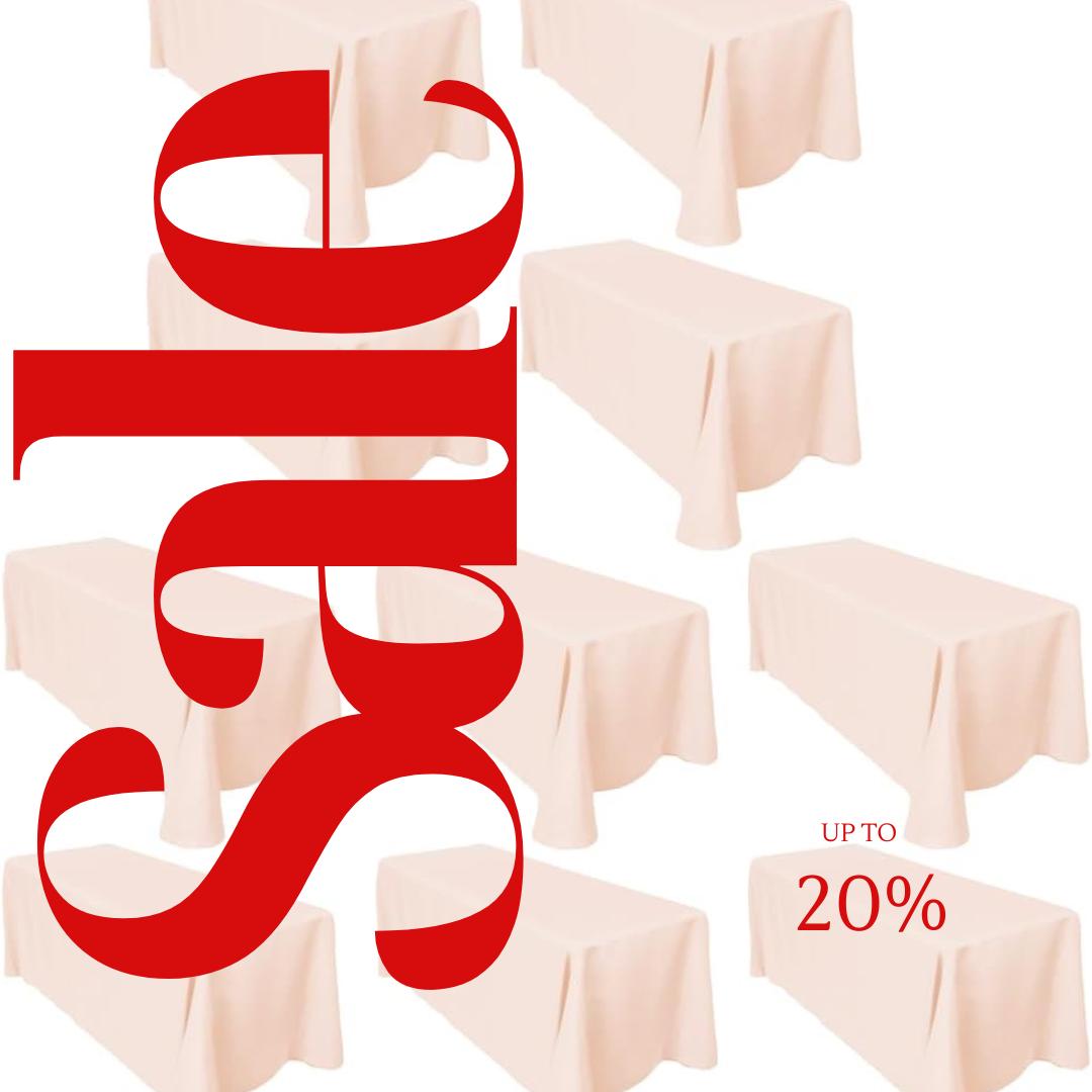 BLUSH -  10 PACK - Polyester Poplin Washable Rectangular Tablecloth, Table Cover Fabric Table Cloth for Dinning, Kitchen, Party